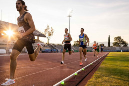 Gabriel Tual sur la piste du stade Charles Ehrmann lors du meeting Nikaïa 2023