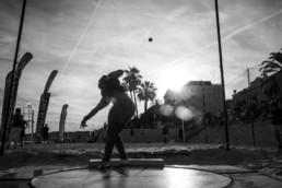 Lancer du poids au Meeting Nikaïa sur la plage à Nice